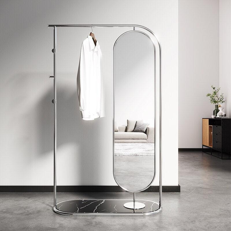 Cuba Clothes hanger with Floor mirror and marble base