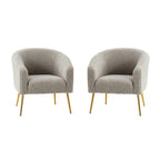 Luma Modern Upholstered Living Room Chair Barrel Chair with Metal Legs