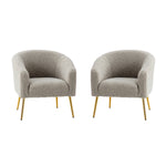 Luma Modern Upholstered Living Room Chair Barrel Chair with Metal Legs