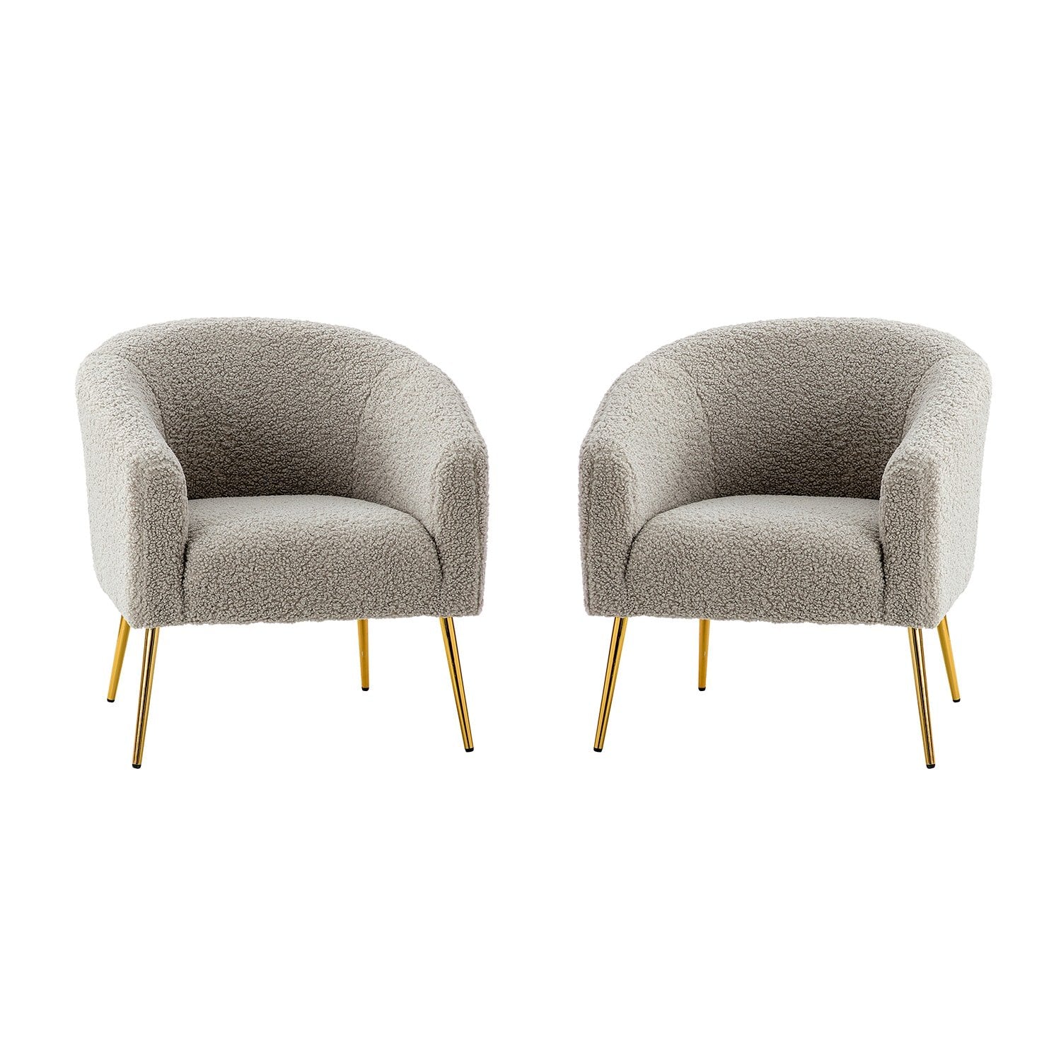Luma Modern Upholstered Living Room Chair Barrel Chair with Metal Legs