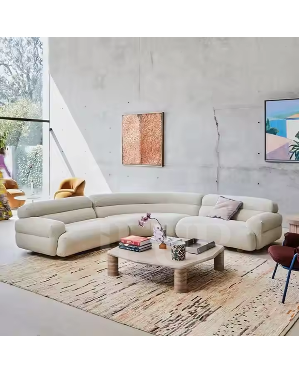 Luano L Shaped Upholstered Boucle 8 Seater Sofa Set