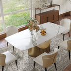 Moza Modern Contemporary Brushed Gold Luxury Dining Set