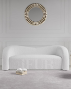 Aurora Plush White Boucle Luxury 3 Seater Sofa