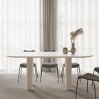 Ryma Modern Oval White 8 Seater Dining Table