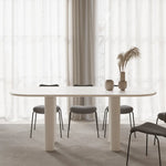 Ryma Modern Oval White 8 Seater Dining Table