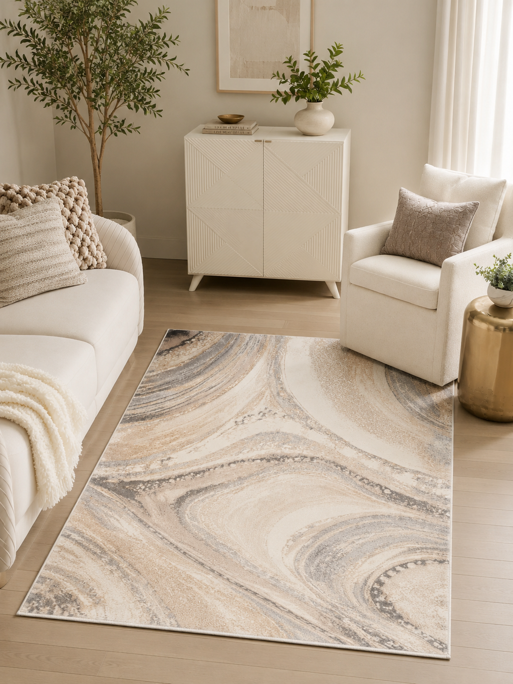 The Elvique Rug — Luxury Contemporary Marble Area Rug