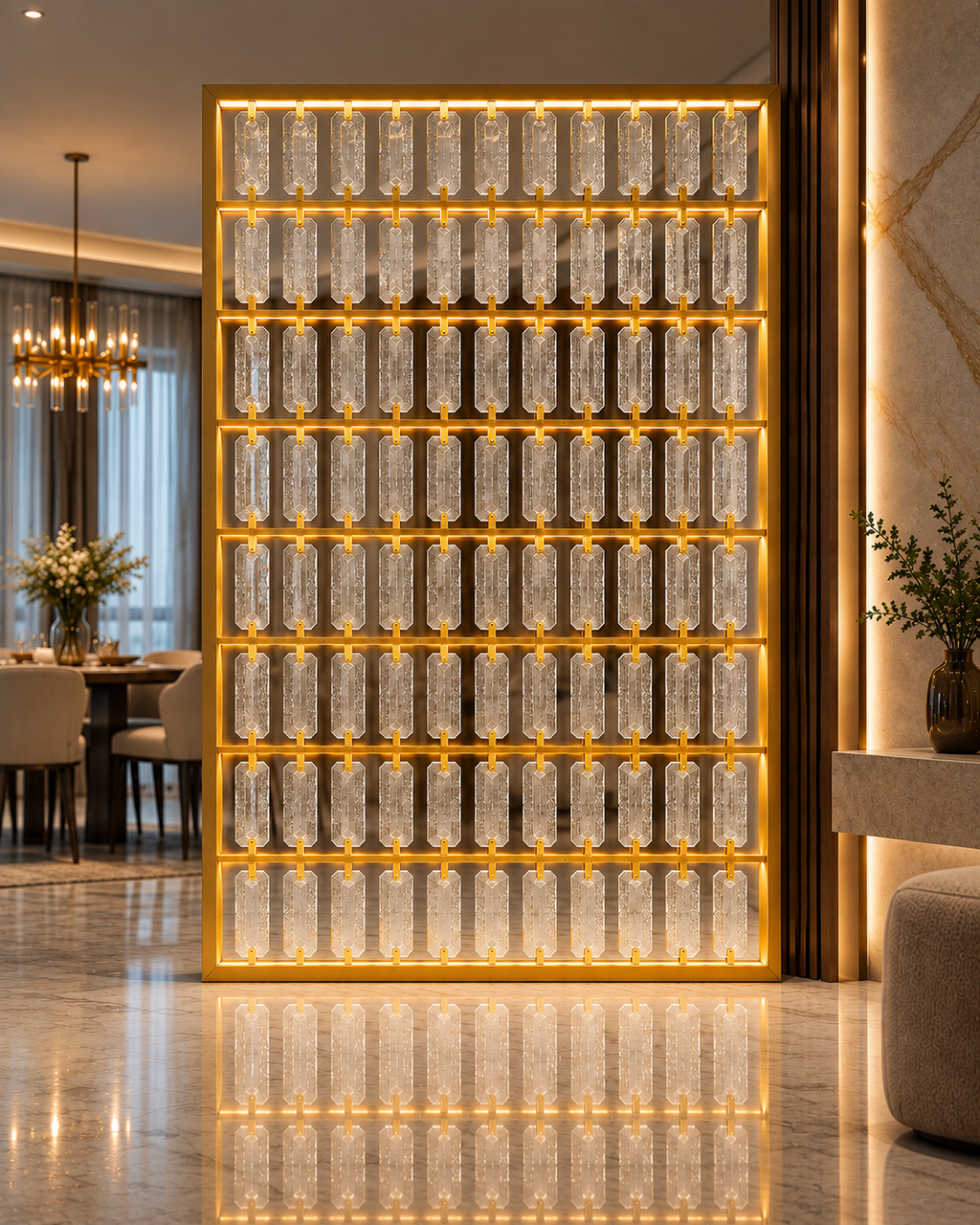 The Lumina Divider — Luxury Crystal Glass Divider