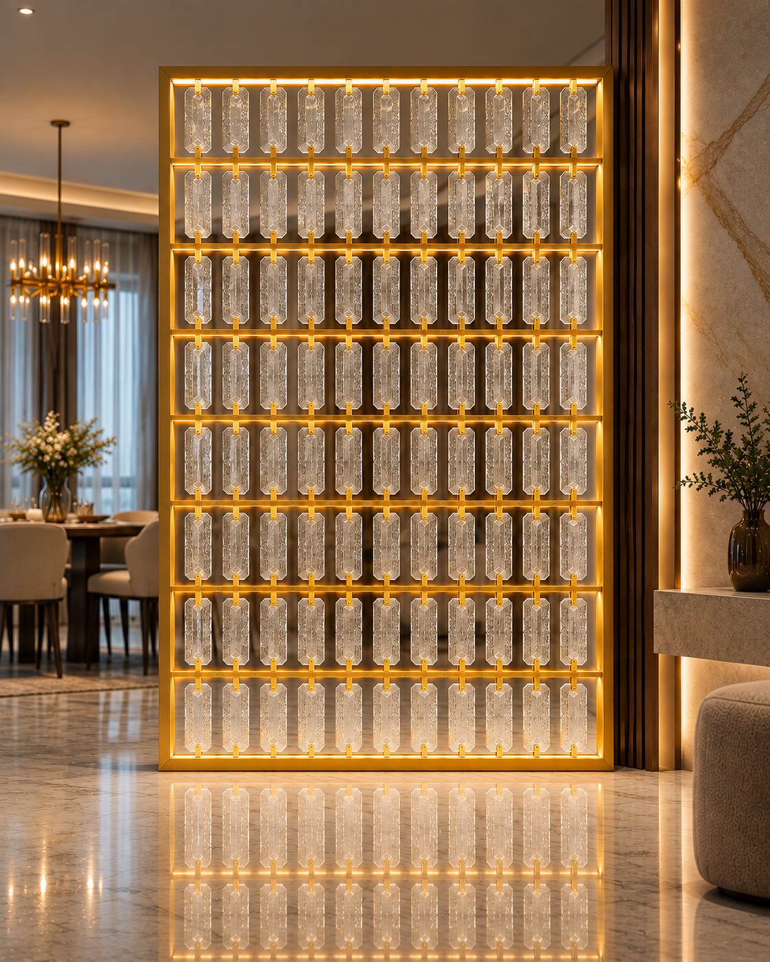 The Lumina Divider — Luxury Crystal Glass Divider