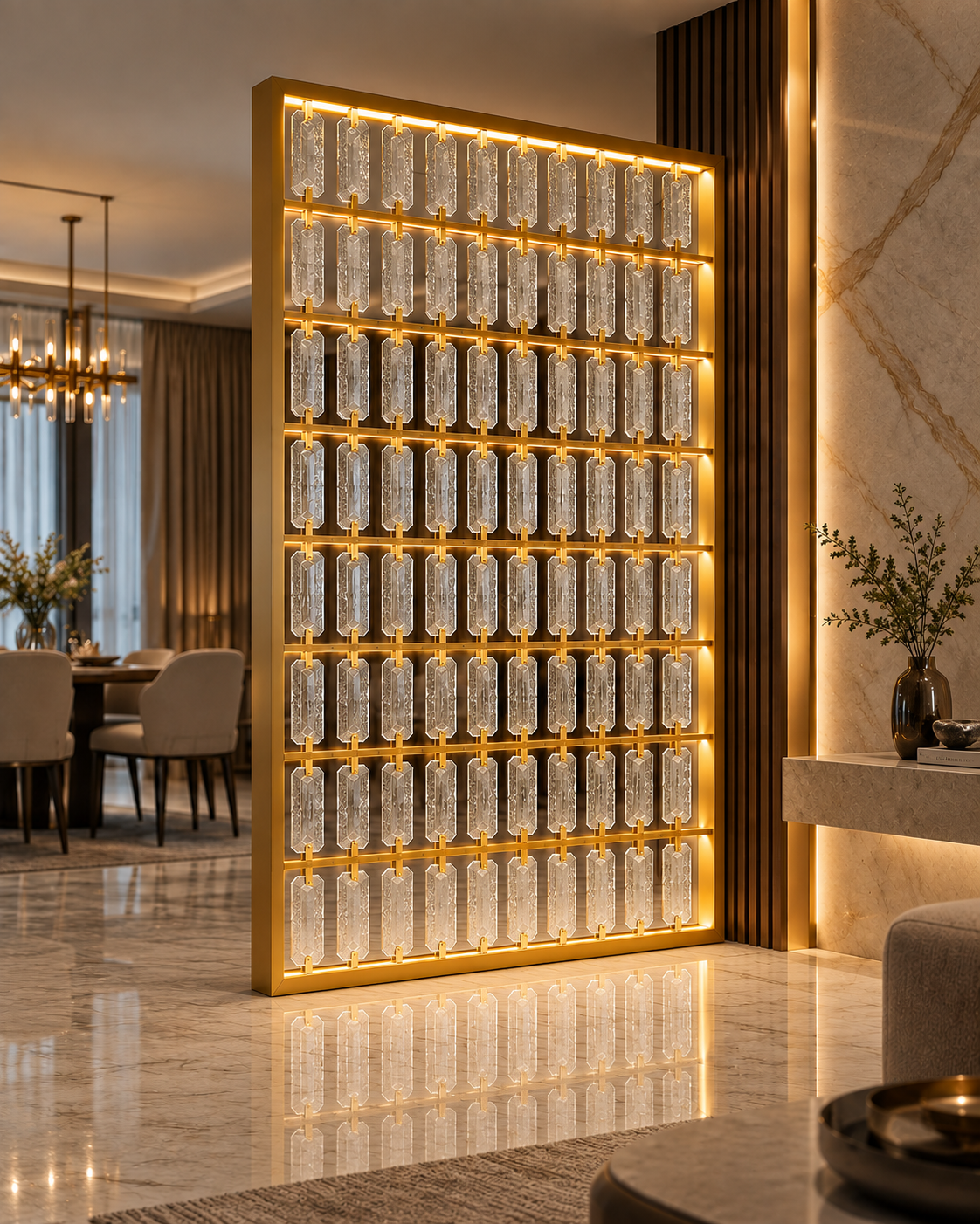 The Lumina Divider — Luxury Crystal Glass Divider