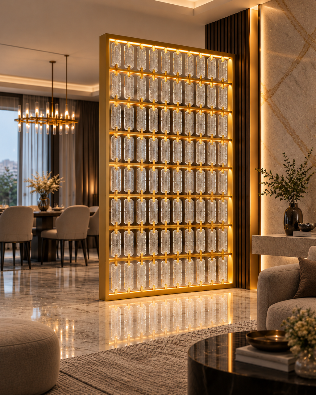 The Lumina Divider — Luxury Crystal Glass Divider