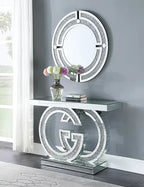 Nasa Luxury Gold and Diamond Mirrored Surface Console