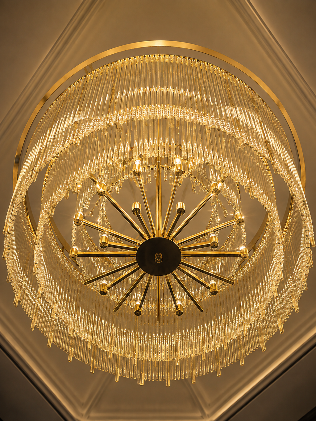 The Radiance Chandelier — Luxury Crystal Fringe Drum Chandelier