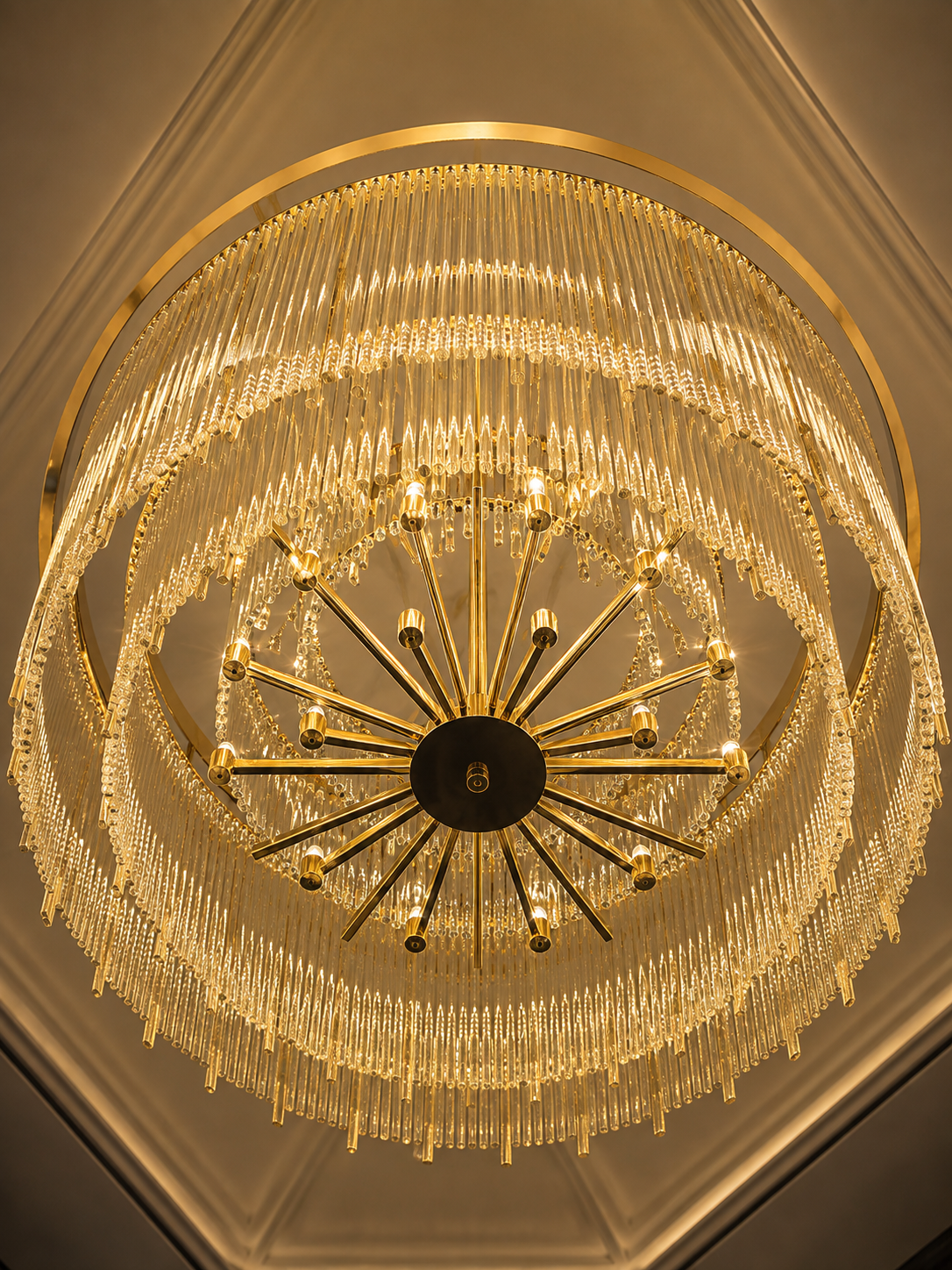 The Radiance Chandelier — Luxury Crystal Fringe Drum Chandelier