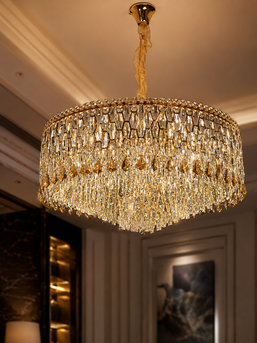 The Ophelia Radiance — Luxury Crystal Drum Chandelier
