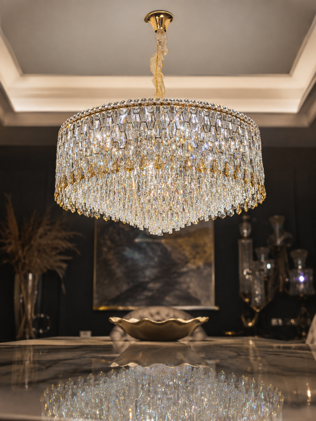 The Ophelia Radiance — Luxury Crystal Drum Chandelier