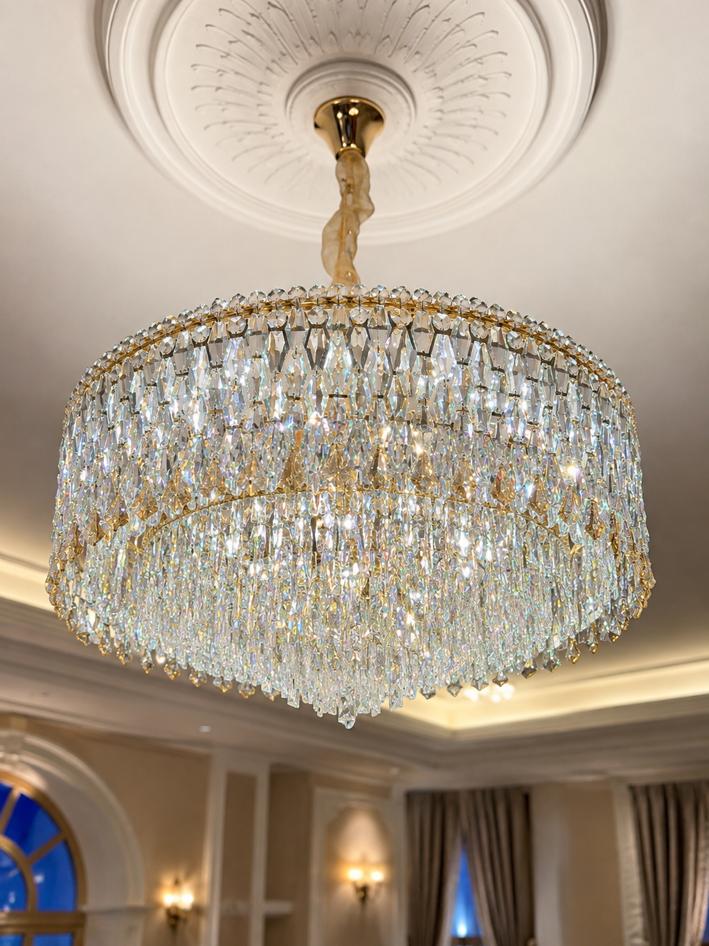 The Ophelia Radiance — Luxury Crystal Drum Chandelier