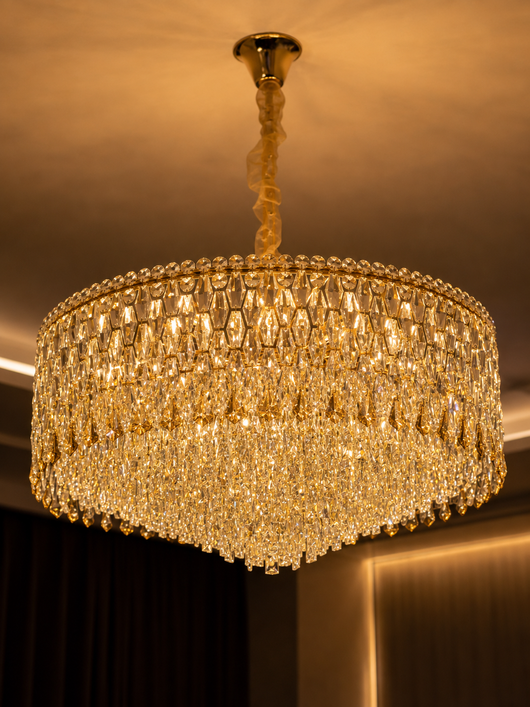 The Ophelia Radiance — Luxury Crystal Drum Chandelier