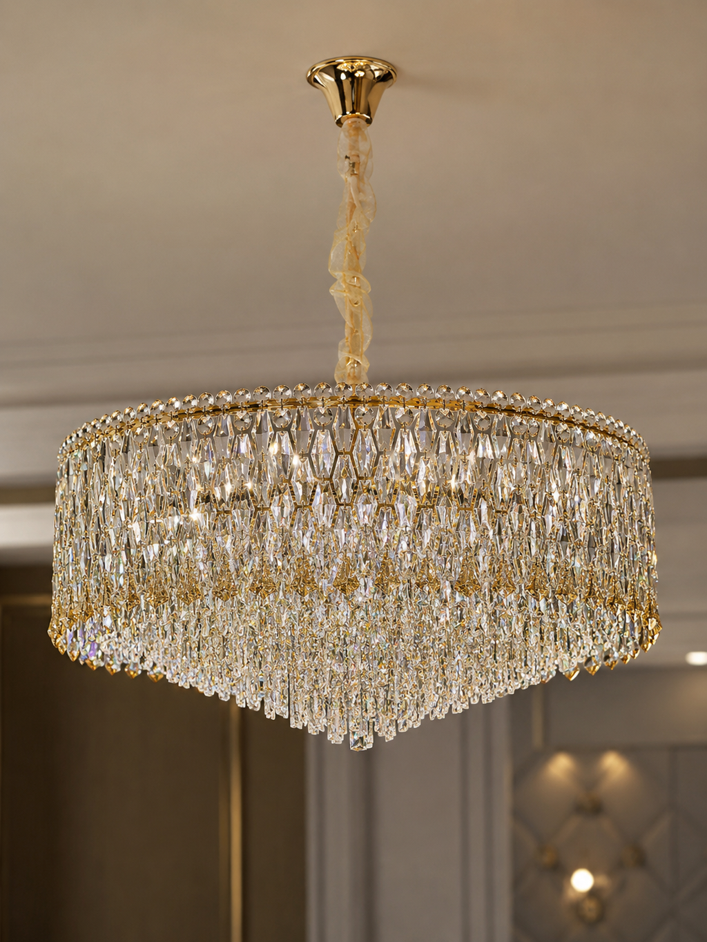 The Ophelia Radiance — Luxury Crystal Drum Chandelier