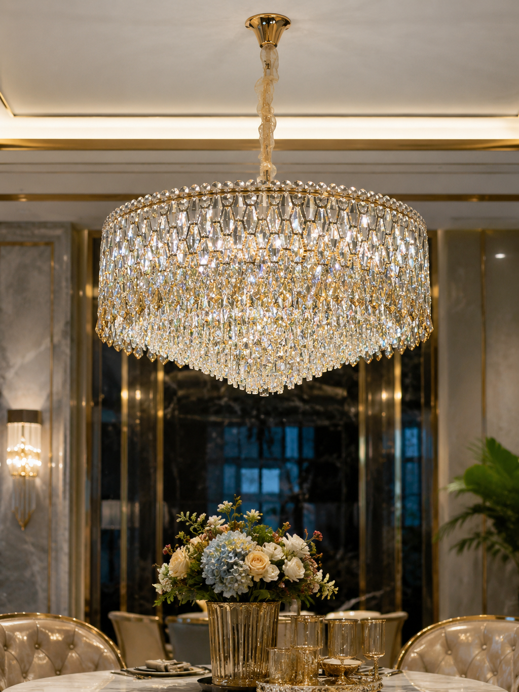 The Ophelia Radiance — Luxury Crystal Drum Chandelier