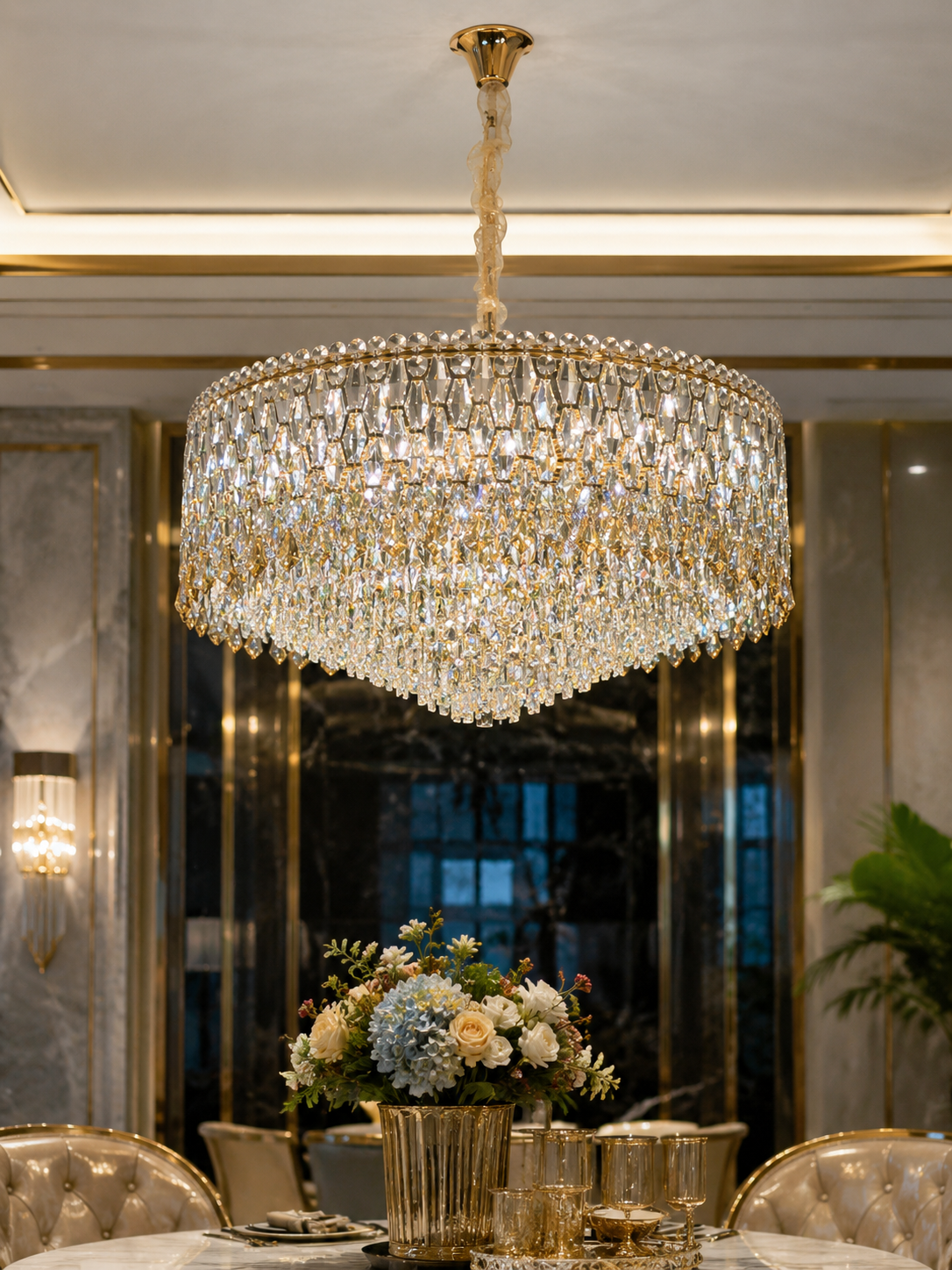 The Ophelia Radiance — Luxury Crystal Drum Chandelier