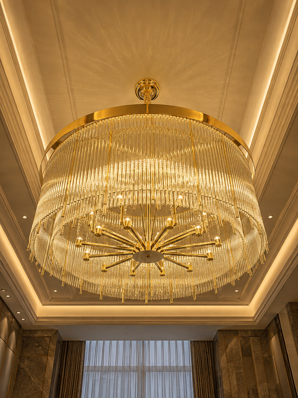 The Radiance Chandelier — Luxury Crystal Fringe Drum Chandelier