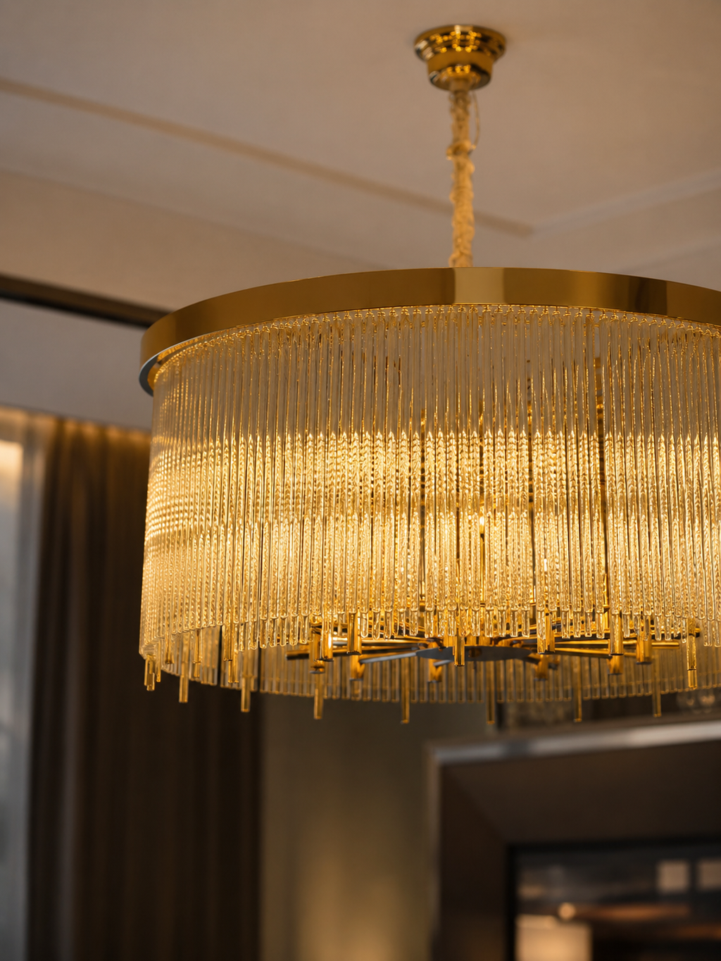 The Radiance Chandelier — Luxury Crystal Fringe Drum Chandelier