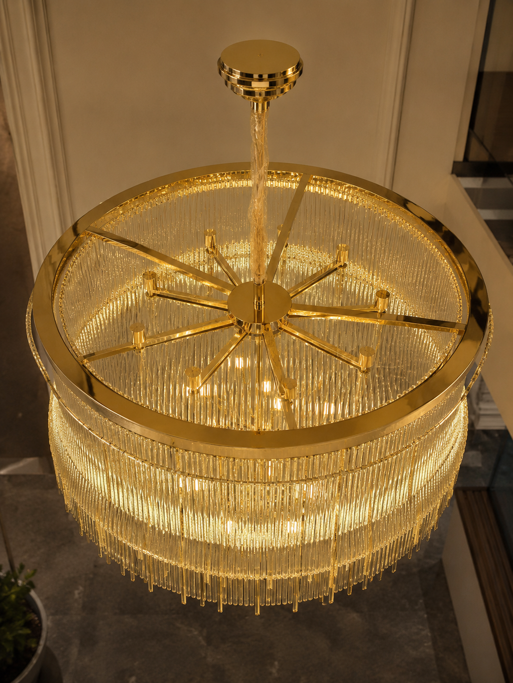 The Radiance Chandelier — Luxury Crystal Fringe Drum Chandelier