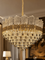 The Uvelisse Chandelier — Luxury Sculpted Glass & Crystal Cascade Chandelier
