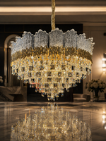 The Uvelisse Chandelier — Luxury Sculpted Glass & Crystal Cascade Chandelier