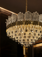 The Uvelisse Chandelier — Luxury Sculpted Glass & Crystal Cascade Chandelier