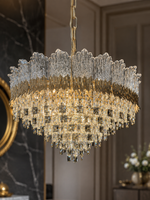 The Uvelisse Chandelier — Luxury Sculpted Glass & Crystal Cascade Chandelier