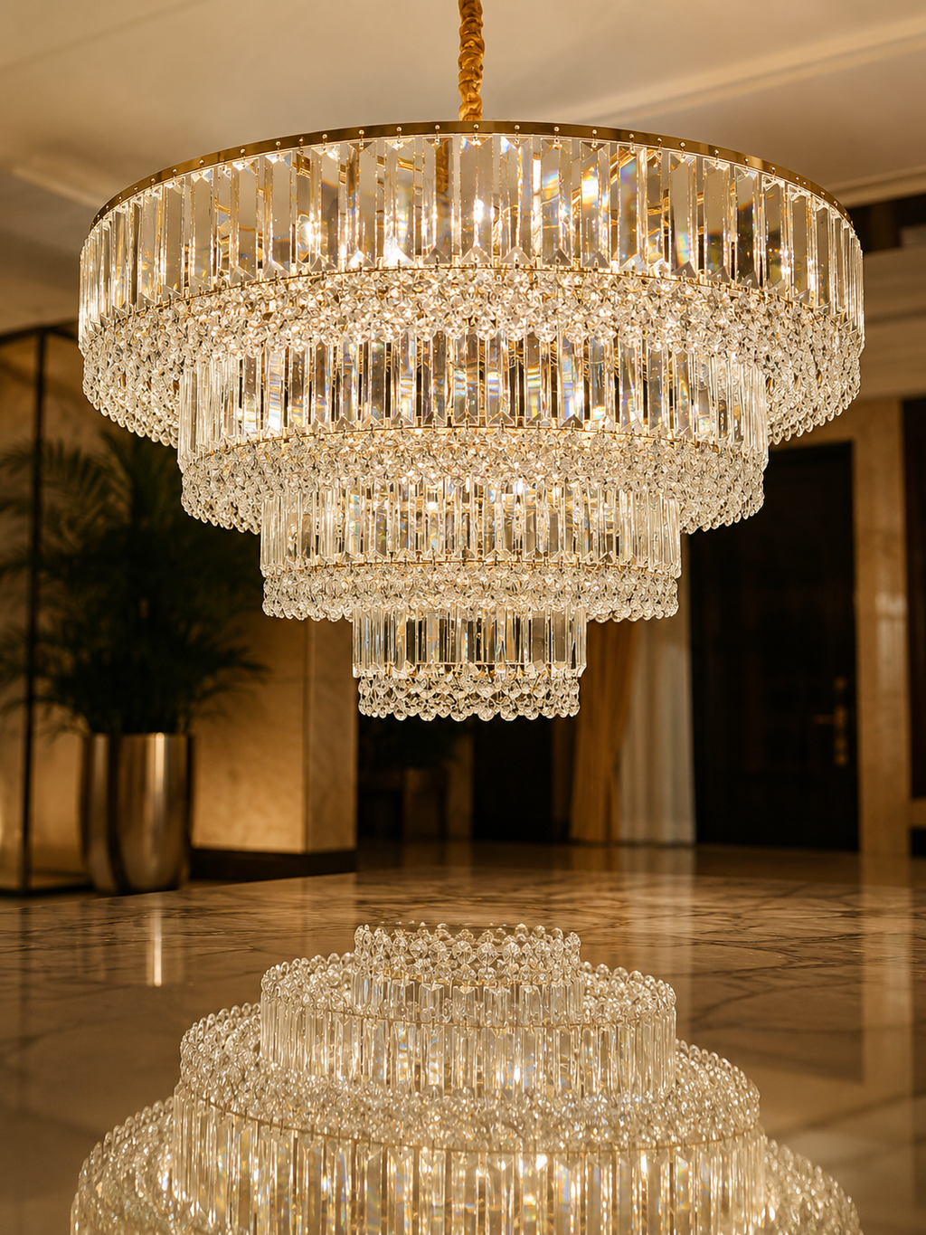 The Tavelle Chandelier — Luxury Tiered Crystal Cascade Chandelier