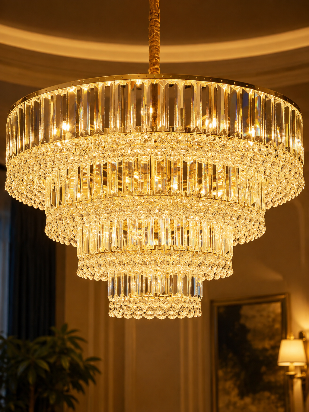 The Tavelle Chandelier — Luxury Tiered Crystal Cascade Chandelier