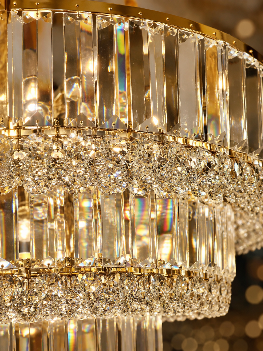 The Tavelle Chandelier — Luxury Tiered Crystal Cascade Chandelier