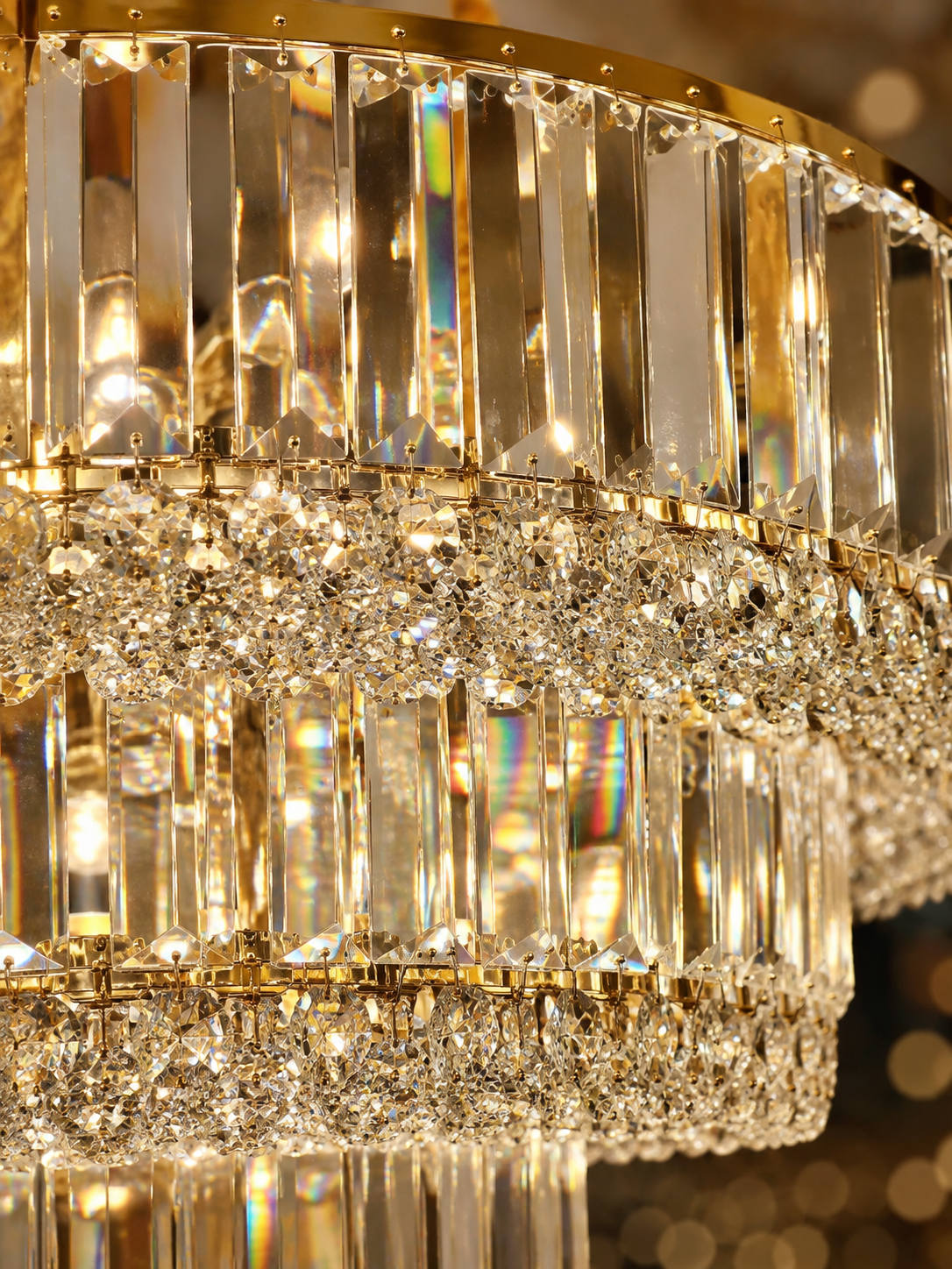 The Tavelle Chandelier — Luxury Tiered Crystal Cascade Chandelier