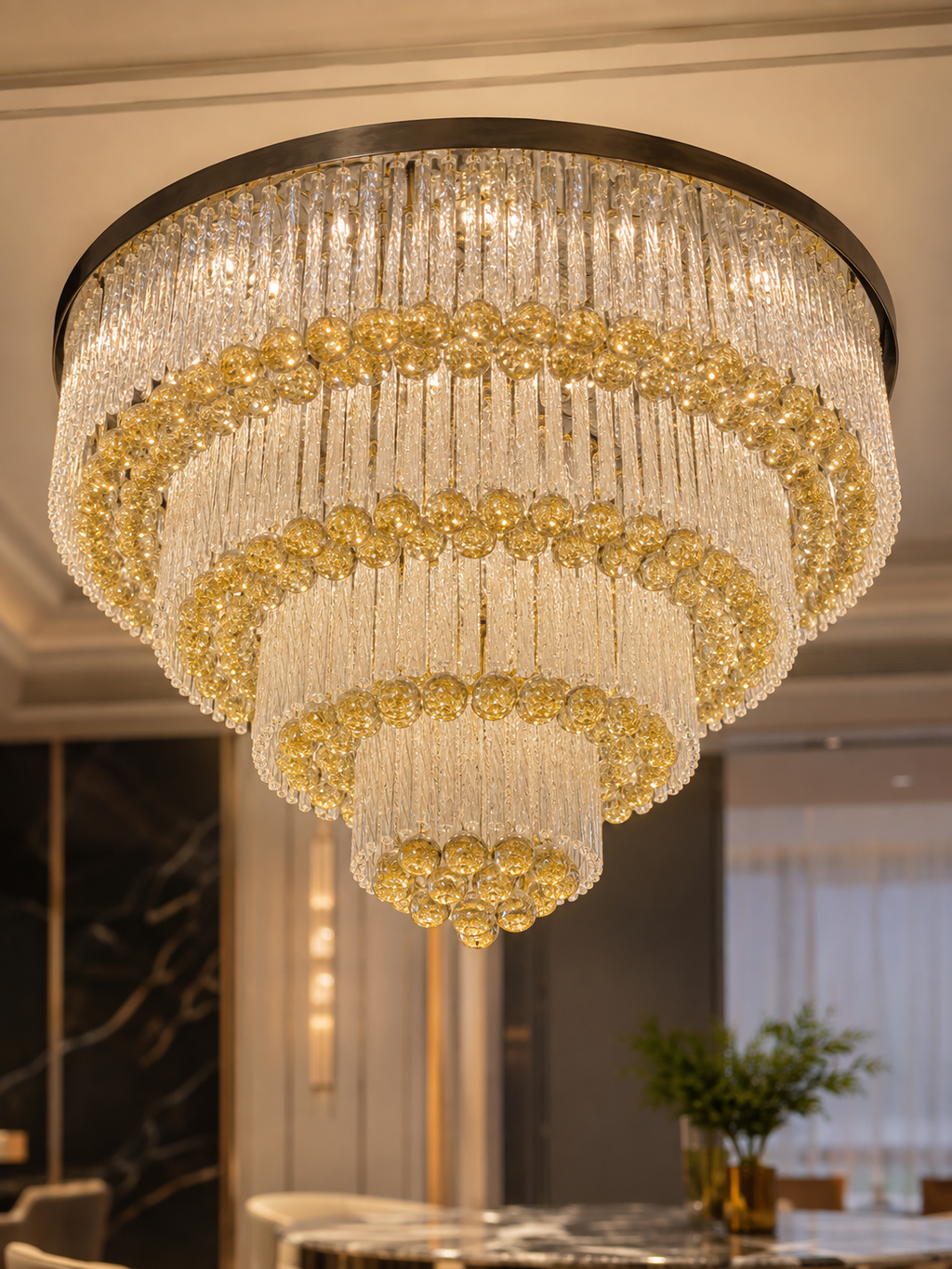 The Elowen Chandelier — Luxury Crystal Orb Cascade Chandelier