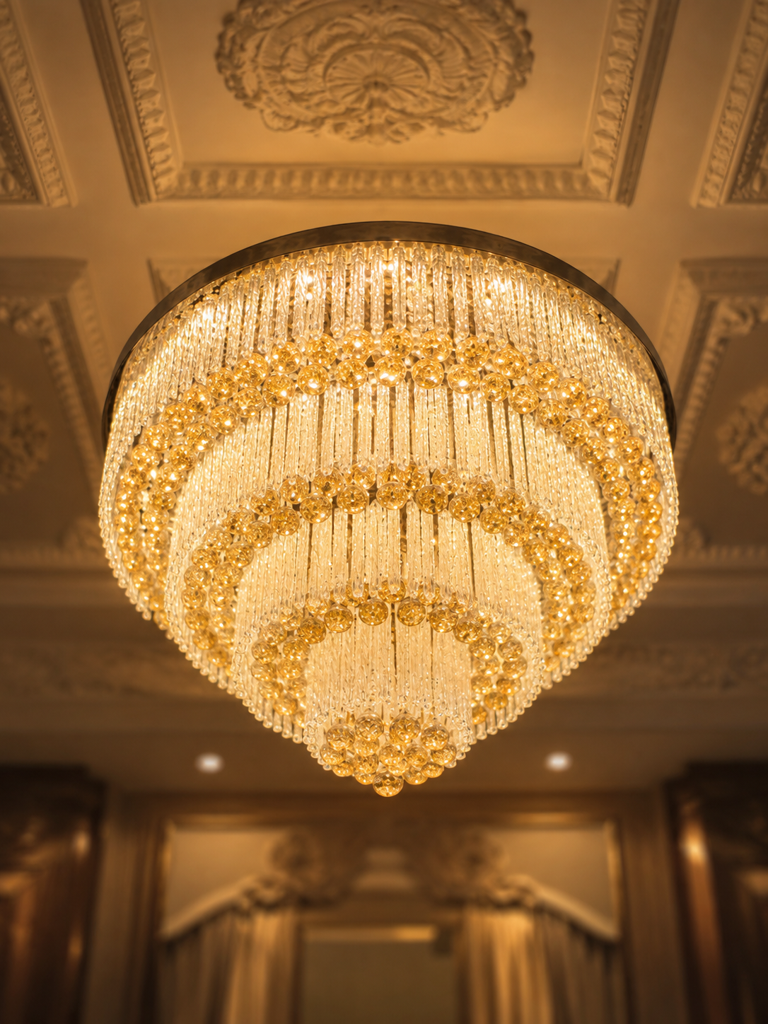The Elowen Chandelier — Luxury Crystal Orb Cascade Chandelier