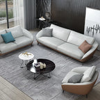 Versace Luxury Leath-Aire Upholstered Sofa in White for a Stylish Look