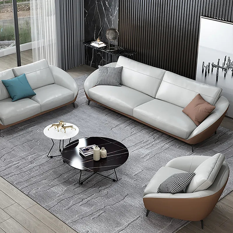 Versace Luxury Leath-Aire Upholstered Sofa in White for a Stylish Look