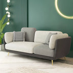 Vanilla Modern Gold Couch: 3-Seater Gray Upholstered Sofa