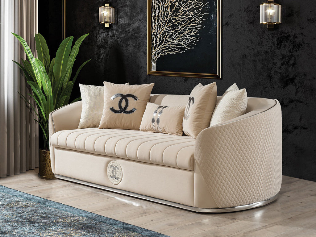 Channel Luxury Curved Arm Sofa Set