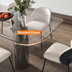 Gossy Modern Glass Top Dining Set
