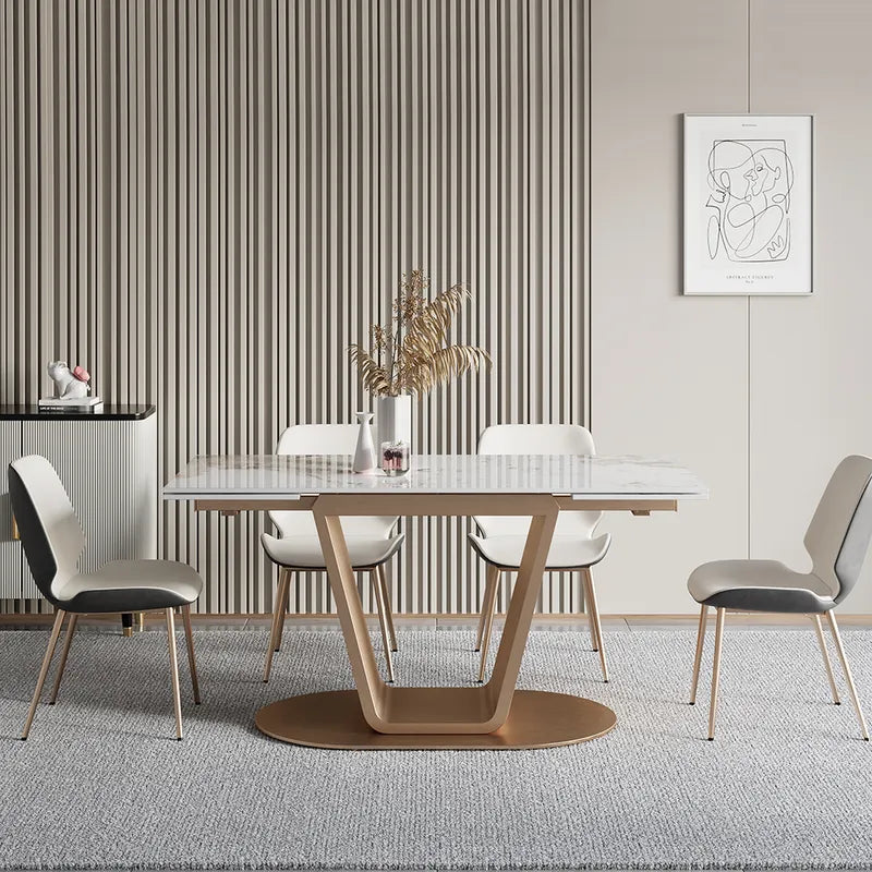 Jace Modern 8 Seater Dining Table With Marble Top