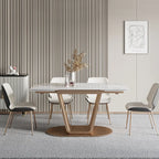 Jace Modern 8 Seater Dining Table With Marble Top