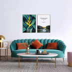 Rene Modern Channel Tufting Sofa Plush Green Velvet Upholstered 3-Seater Sofa