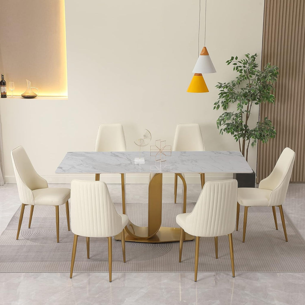 Boss Luxury Modern Stainless Steel Dining Table Set