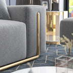 Colossal Modern Gray Cotton & Linen Upholstered Sofa