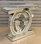 Nasa Luxury Gold and Diamond Mirrored Surface Console