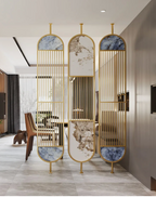 Mahir Modern Metal Partition With Marble