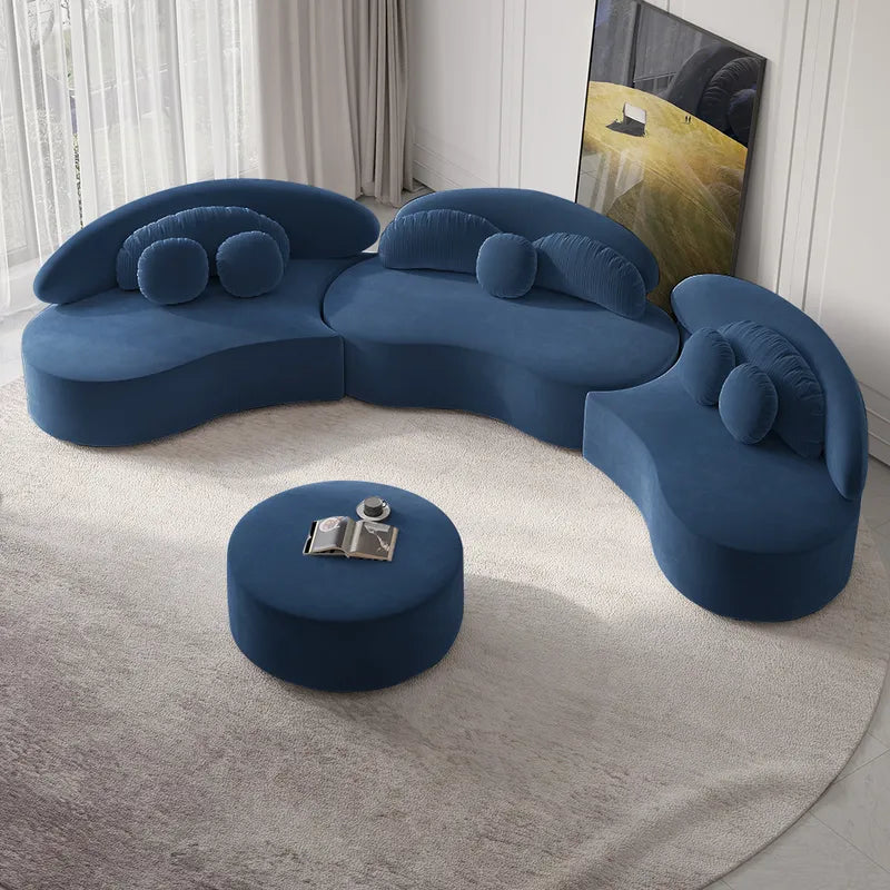 Bloom Modern 7-Seat Modular Sofa Velvet Upholstered